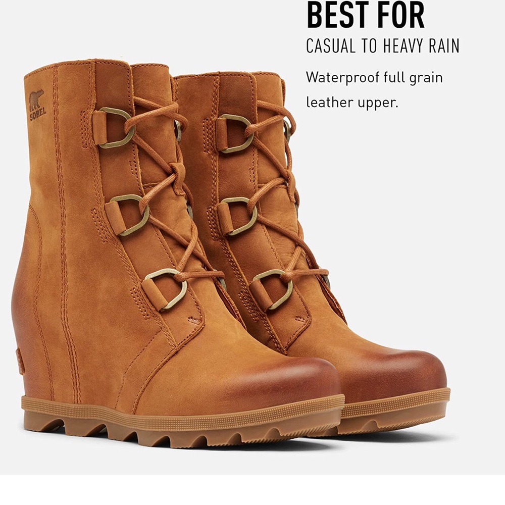 Sorel Joan of Arctic Wedge II Leather Boot, Color - Iced Tea, Size 9, NWT
